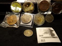 (8) Assorted historical U.S. Medals & 1921 Morgan Silver Dollar, EF-AU.