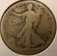 1916 S Walking Liberty Half Dollar, AG.