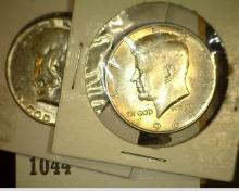 1952 D Franklin Half Dollar Choice AU & 1964 D Kennedy Silver Half Dollar, Unc.