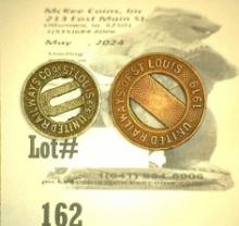 Pair of 1919 United Railways Co. of St. Louis Transportation Tokens. Two different variety.