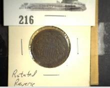 1864 U.S. Two Cent Piece, Rotated Reverse.