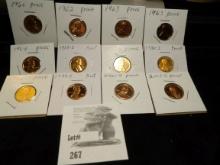 1960 LD, 62, 63, 64, 69S, 71S, 80S, 83S, 99S, 2000S, & 2003S U.S. Proof Lincoln Cents.