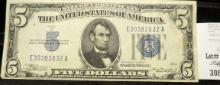 Series 1934A $5 Silver Certificate.