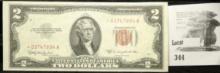 Series 1953C $2 U.S. Note, Red Seal, Scarce Star Replacement note. Near AU.