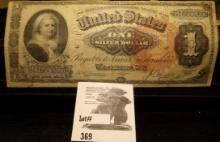 Series 1886 One Silver Dollar, Martha Washington left, serial number B41660260|-, VG.