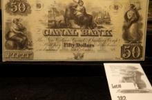 Unissued Canal Bank. New Orleans Fifty Dollar Banknote. 18xx. Unsigned. Crisp Unc.