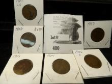 1901, 02, 03, 04, 06 & 07 Indian Head Cents G.