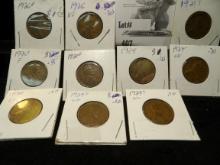 1920, 20D, 24, 25, 25S, 26, 26D, 29, 29D & 29S Lincoln Head Cents G-VF.