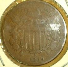 1869 U.S. Two Cent Piece.