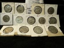 1976, 76D, 77, 77D, 78D, 79, 79D, 80, 80D, 83D, 87D, 90D & 91D Circulated Jefferson Nickels.