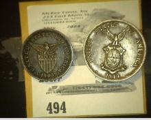 1903 Philippines 20-Centivos & 1944S 50-Centavos Both Silver.