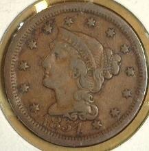 1854 U.S. Large Cent. F.