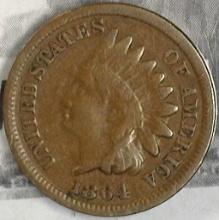 1864 Bronze Indian Head Cent VG.