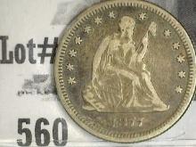 1877 Liberty Seated Quarter F.
