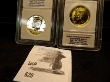 2013P & 2016D 24K Gold Plated Kennedy Half Dollars.