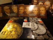 Used Coin Albums,Presidental Dollars & Washington Quarters.