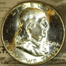 1960 P Franklin Silver Half Dollar, Brilliant Uncirculated.