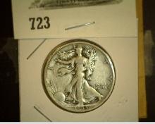 1933 S Walking Liberty Half Dollar. Very Good.