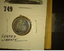 1887 P U.S. Seated Liberty Dime, VF, carded.