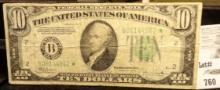 Series 1934C $10 Federal Reserve Note. Star Replacement. "B" New York, New York, Green Seal.
