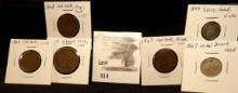 1854 U.S. Large Cent Fine; 1865, 1867, & 1868 U.S. Two Cent Pieces & 1854 with Arrows and Rays Seate