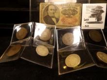 1874 Fifth Issue 25c Fractional Currency, Good; (1) Classic & (5) Matron Head U.S. Large Cents with