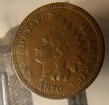 1870 Indian Head Cent, VF.