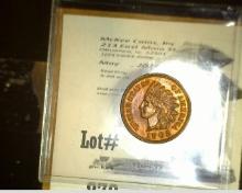 1905 Superb Red BU Indian Head Cent.