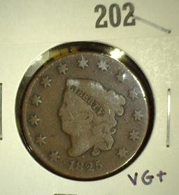 1825 Â  Large Cent - Newcomb 2, VG.