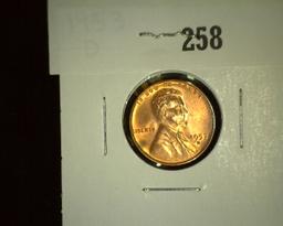 1953-D Lincoln Cent, Red Uncirculated.
