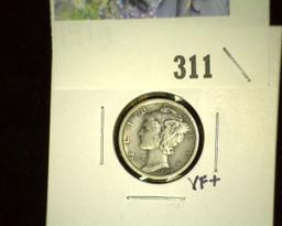 1918Â P Mercury Dime, VF.