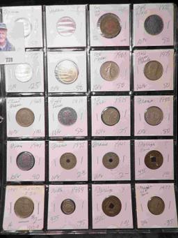 20-Pocket Plastic Page full of Foreign Coins. All ready to attend the coin show.