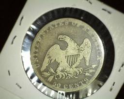 1837 Reeded Edge Capped Bust Half Dollar, Fine/Good.