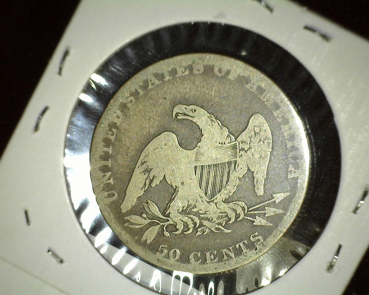1837 Reeded Edge Capped Bust Half Dollar, Fine/Good.