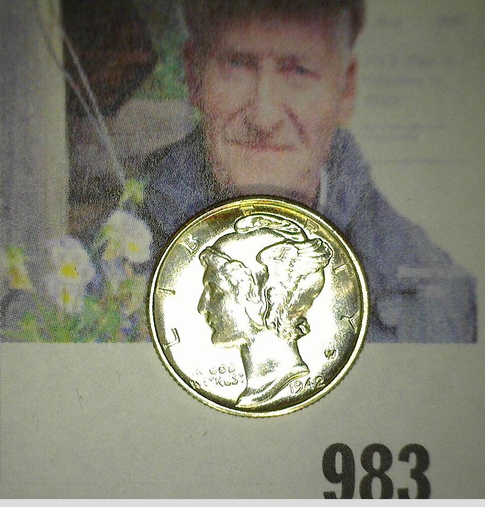 1942 S Mercury Dime, Brilliant Uncirculated