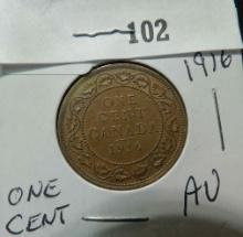 1916 Canada Large Cent AU.