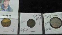 1920 Canada small cent, EF, low grade 1928 Canada Cent; & 1926 Canada Nickel VF-EF, low mintage.