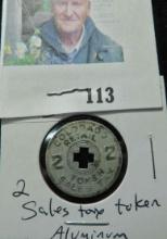 (2) Colorado Retail State Sales Tax Token - Aluminum