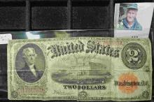 1917 - US $2 Legal Tender Note - Fr. 60 - lower grade but no tears
