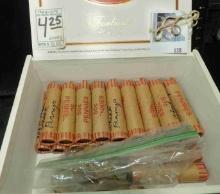 Huge Batch of Wheat Pennies in an old Cigar Box - approx 1163 cents more or less