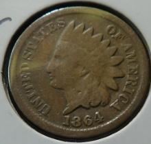 1864 Bronze No L - Indian Cent - Good