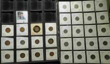 (12) 1947-58 Canada Cents & (20) 1975-1977  Canada Dimes, all carded and priced thirty years ago. Th