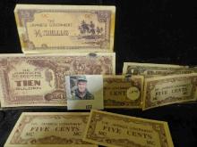Group of WW II Japanese Occupation of the Philippines Islands Banknotes.