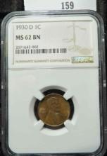 NGC 1930 D MS 62 BN - Lincoln Wheat Cent