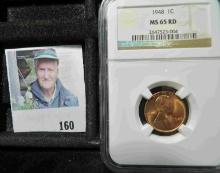 NGC 1948 MS 65 RD - Lincoln Wheat Cent