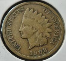 1908 S Indian Cent - key date - VG