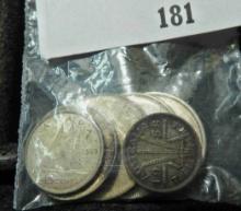 Group of 7 foreign silver coins - contains over 2/3 oz of silver