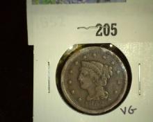 1852 Â  Large Cent, VG.