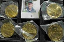 (5) 1858-1978 125th Anniversary Marshalltown, Iowa Commemorative Medals, Gem BU, Bright Brass, 39mm.