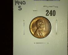1940 S Lincoln Cent, Red Uncirculated.